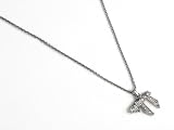 14K White Gold 16 Cable-Chain Necklace, Set with a Sliding Chai Pendant, Enhanced with Pave Set Diamonds.
