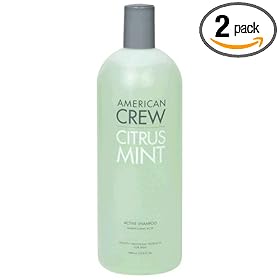 American Crew Active Shampoo, Citrus Mint, 33.8-Ounce Bottles (Pack of 2)