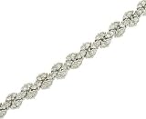 Cluster 2 Row 5cttw Diamond Tennis Brac Set in 18Kt White Gold Gold Mounting