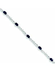 2.4 Carat 14K White Gold Diamond & Sapphire Bracelet