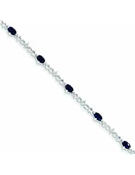 Genuine 14K White Gold White Gold Diamond & Sapphire Bracelet 5 Grams Of Gold 100% Satisfaction Guaranteed.