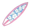 ALOHA RUG-CARPET-MAT LONGBOARD PINK BLUE 72"X20"