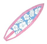 ALOHA RUG-CARPET-MAT LONGBOARD PINK BLUE 72X20