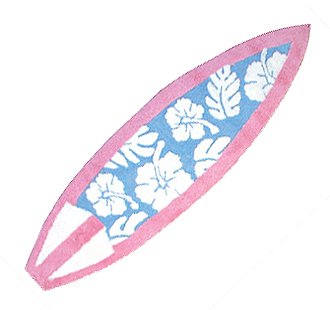 ALOHA RUG-CARPET-MAT LONGBOARD PINK BLUE 72X20