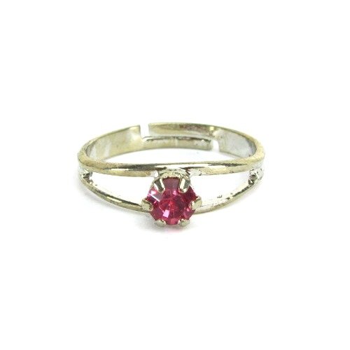 Rhinestone Adjustable Birthstone Fashion Ring 