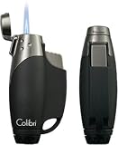 Colibri T-Series Jet II Black Rubber / Satin Gunmetal Lighter - CB-QTR752007