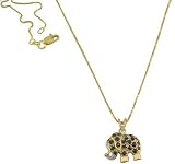 14K Yellow Gold Sapphire Elephant Pendant