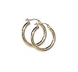 10K Solid Yellow Gold Plain Round Hoops Earrings