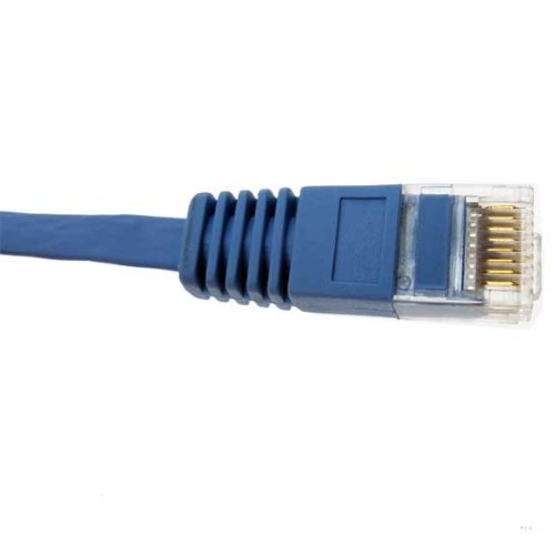 SF Cable 10ft Premium Ultra Flat CAT6 550 MHZ Network Flat Patch Cable Blue