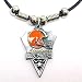 Cleveland Browns Leather Necklace w/Beads & Pewter Pendant