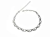 Shiny Sterling Silver Cancer Awareness Ribbon Necklace adjustable to 18