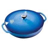 Lodge Enameled Cast-Iron 3-Quart Covered Casserole, Caribbean Blue