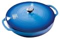 Lodge Enameled Cast-Iron 3-Quart Covered Casserole, Caribbean Blue