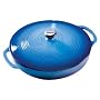 Lodge Enameled Cast-Iron 3-Quart Covered Casserole, Caribbean Blue
