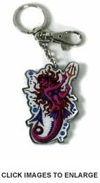 Ed Hardy Evil Mermaid Chrome Keychain