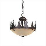 Yellowstone Indoor - 2 Light Rustic Semi Flush Ceiling or Ceiling Fan Lighting Kit - Bronze - B2418