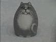 Gray cat with white belly Collectible Resin Figure