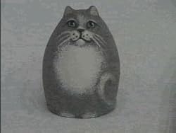 Gray cat with white belly Collectible Resin Figure