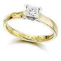 Eighteen Carat Gold Princess Cut Diamond Solitaire Ring