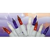 Patriotic Red White Blue String Light Set - 100 Lights