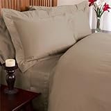 Solid Taupe 450 Thread Count King/Cal king Duvet Cover Set 100 % Egyptian C ....