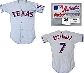 Ivan Rodriguez 2002 Game Used Texas Rangers Jerseys - Game Used MLB Jerseys