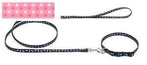 Pet Attire Styles Polka Dot Pink 4 Foot Dog Leash with a Width of 3 8 in.