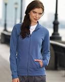 LAT Ladies French Terry Raglan-Sleeve Cadet Jacket - WHITE - S