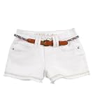 GUESS Kids Girls White Denim Shorts with Belt