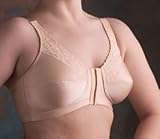 Lace Front Closure Mastectomy Bra, Model 670, White - Size 42DD