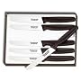 Victorinox Cutlery 6-Piece 4-1/2-Inch Wavy Edge with Round Tip Steak Knife Set, Black Po