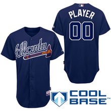 MLB Men's Atlanta Braves Authentic Coolbase Jersey Personalized (Navy, 52/XX-Large)