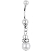 White Faux Pearl Tiffany Belly Ring