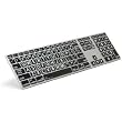 Large Print Keyboard For Apple Mac by LogicKeyboard - Large Print Jumbo Characters Slim USB Wired Keyboard White Letters on Black Keys - LK-LKBU-LPRNTWB-AM89-US