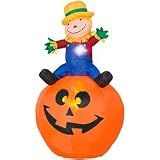 Review Gemmy 23601-51 / 4FT - Gemmy Halloween Airblown Inflatable - Scarecrow On Jack-O-Lantern Pumpkin