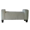 High Arm Upholstered Microsuede Bench- Mint Green