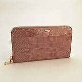 【人気デザイン!!】(ミュウミュウ)miumiu 5M0506 型押しクロコラウンドファスナー長財布 ピンク（Cipria) 並行輸入品