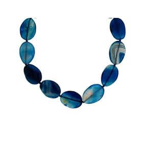 14k White Gold Blue Agate Necklace, 20 by Amazon.com Collection