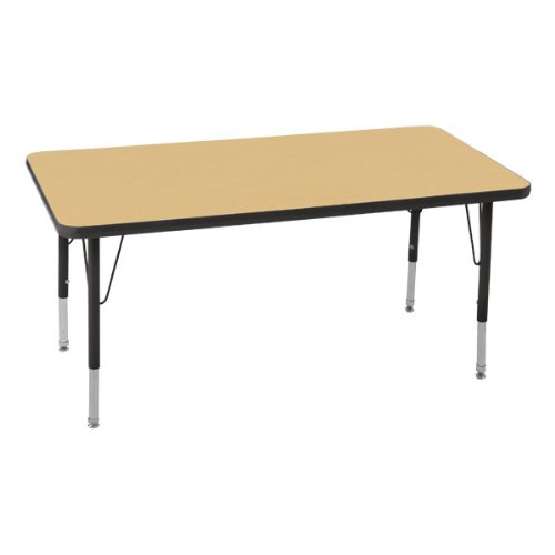 ECR4Kids Rectangle Color-Banded Adjustable-Height Activity Table (24