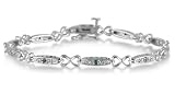 0.15 Carat Natural Blue Diamond I Love You Bracelet in .925 Sterling Silver