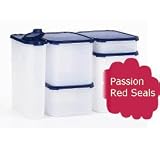 Tupperware Modular Mates Pantry Starter Set. Passion Red Seals