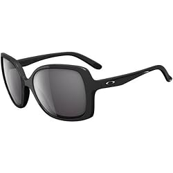 Oakley Beckon Women's Lifestyle Designer Sunglasses/Eyewear w/ Free B&F Heart Sticker Bundle - Polished Black/Grey