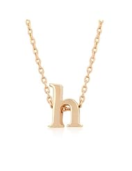 Alexander James Rose Gold Bonded Simple H Initial Pendant with Lobster Clasp set in Rose Goldtone. All pendants come with 18 inch chain with 2 inch extender.