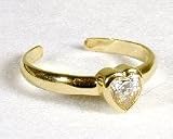 14k Heart Cubic Zirconia CZ Toe Ring