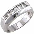 0.90Ct.T.W. Princess Diamond, 14Kt. Gold. Men's Diamond Ring