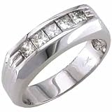 0.90Ct.T.W. Princess Diamond, 14Kt. Gold. Men's Diamond Ring.