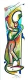 Golf by Alfred Gockel. Art Print Poster. 13.75 inches width by 39.25 inches height.