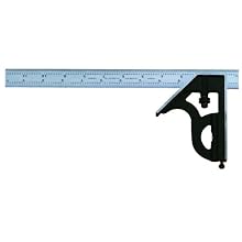 Starrett 11H-12-4R Combination Square with Cast Iron Head and Black Wrinkle Finish