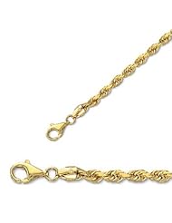30" 14K Yellow Gold 5.0mm (1/5") Polished Solid Diamond Cut Royal Rope Chain w/ Pear Shape Clasp