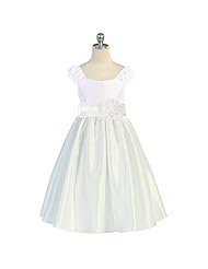 Girls Flower-Girl Dress  With a Sash 